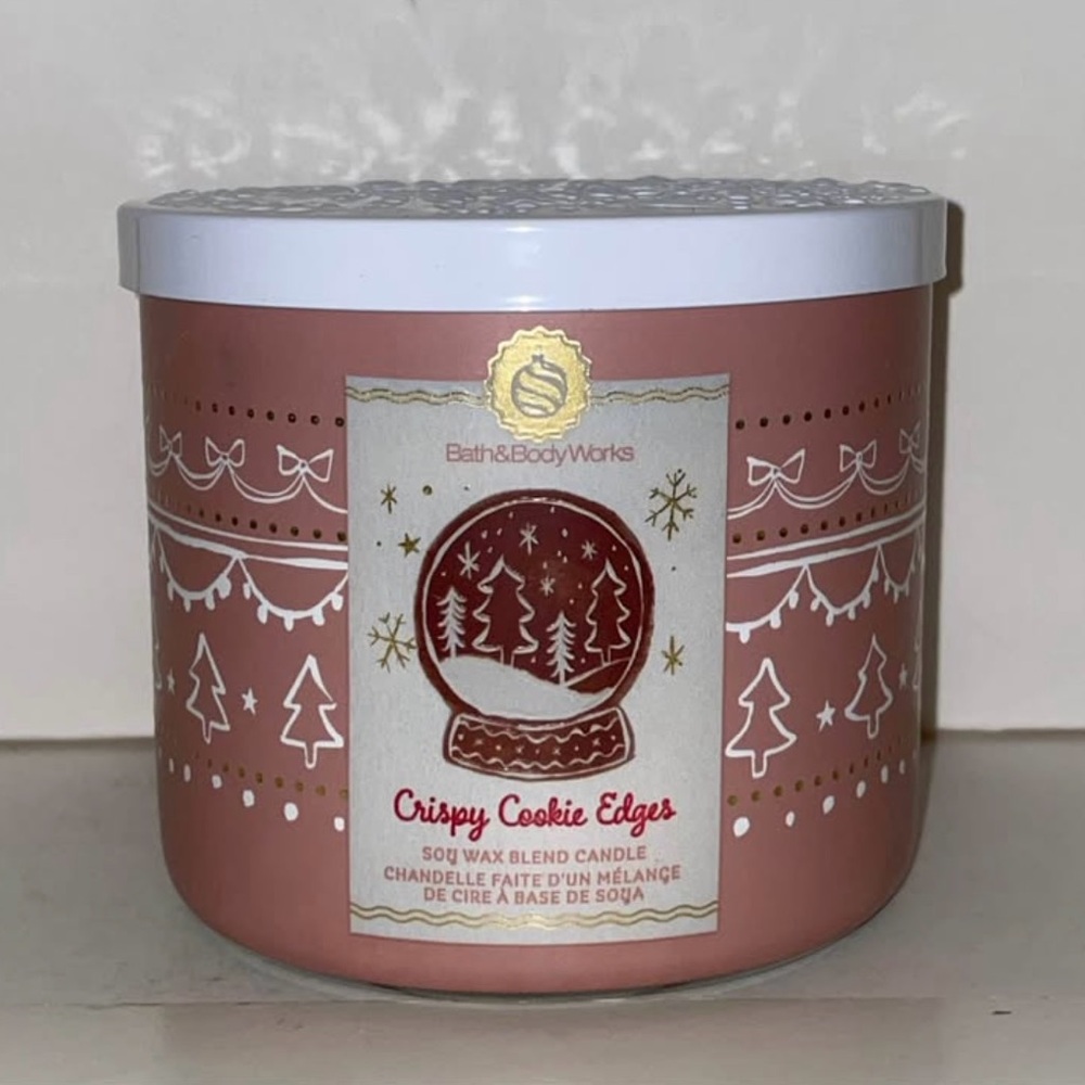 Bath & Body Works Crispy Cookie Edges Scented Candle 3 Wick Discontinued New